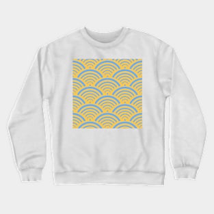 Blue and yelllow Simple Patterns Crewneck Sweatshirt